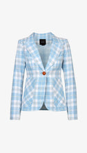 PATCH POCKET DUCHESS BLAZER - Sky Plaid