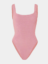 SQUARE NECK SWIM - Metallic Dusty Pink