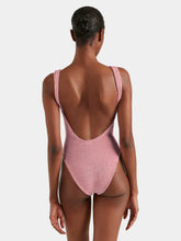 SQUARE NECK SWIM - Metallic Dusty Pink