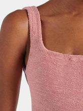 SQUARE NECK SWIM - Metallic Dusty Pink