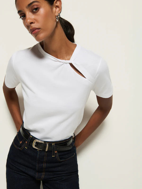 TAYA TWIST TEE - White