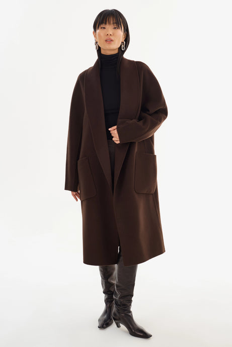 THARA COAT - Dark Brown