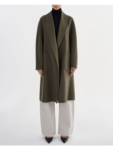 THARA WOOL COAT - Dark Olive