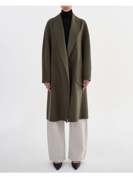 THARA WOOL COAT - Dark Olive