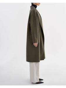 THARA WOOL COAT - Dark Olive