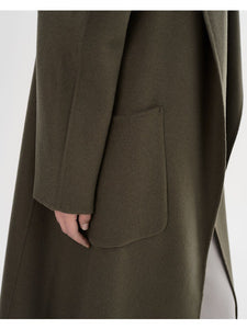 THARA WOOL COAT - Dark Olive