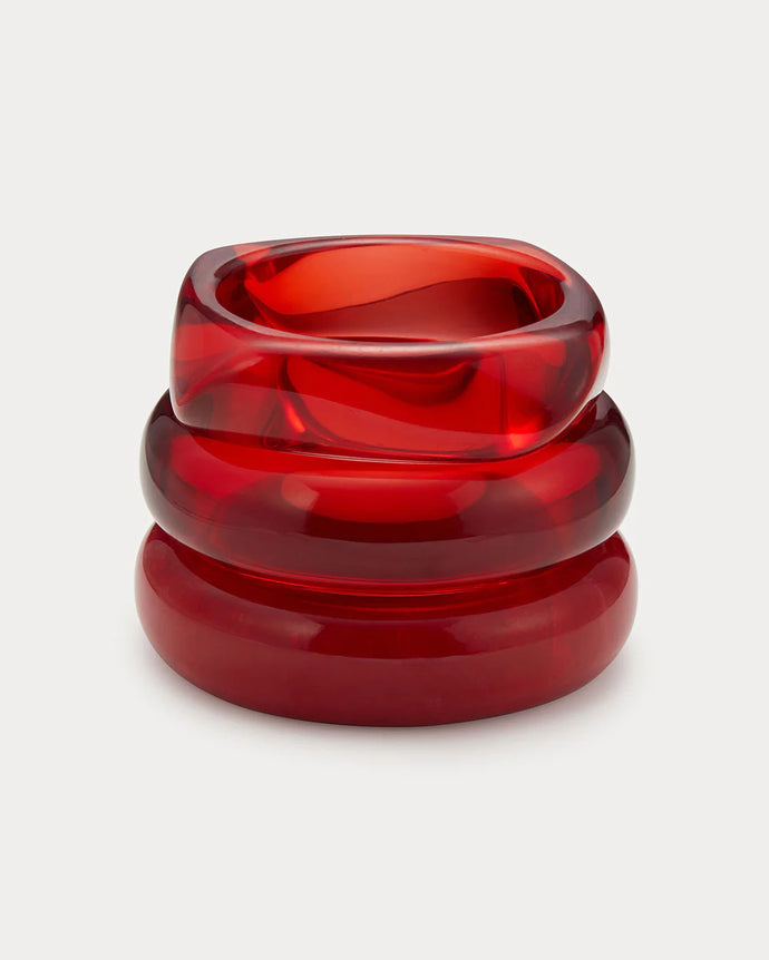 THE FORMENTERA BANGLE SET - Red