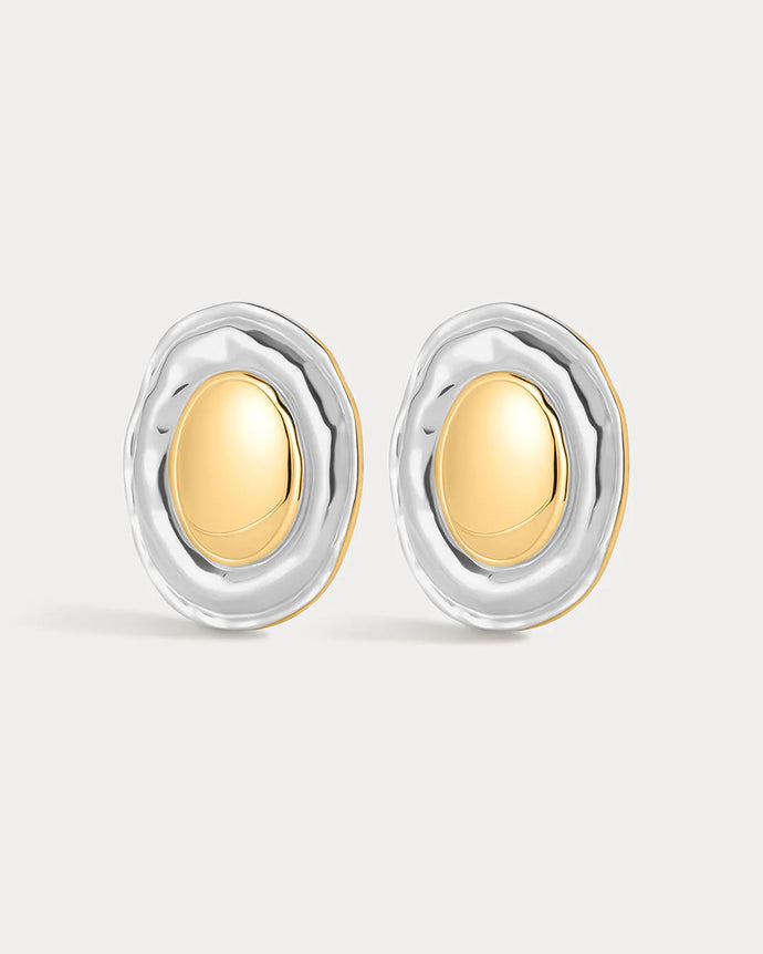 THE FORMENTERA STUDS - Silver with Gold Center