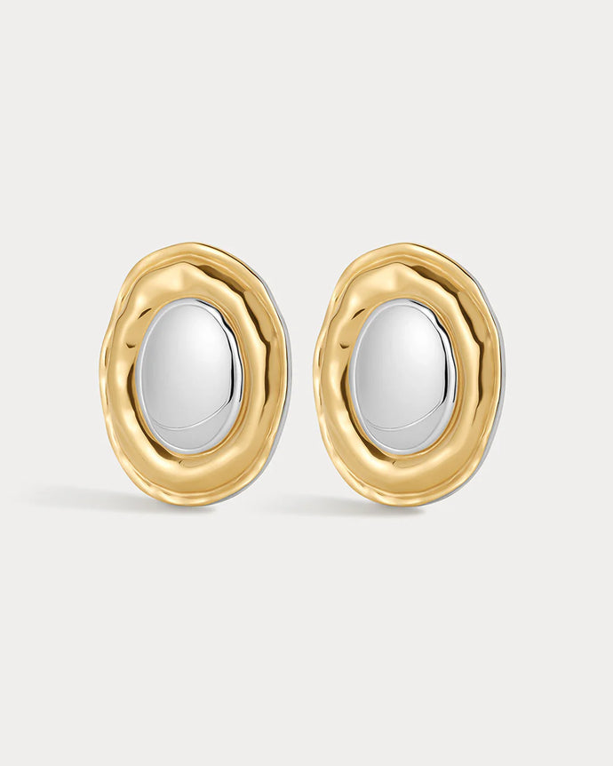 THE FORMENTERA STUDS - Gold with Silver Center