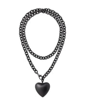 PUFFY HEART NECKLACE - Black