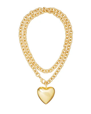 PUFFY HEART NECKLACE - Gold