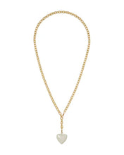 MINI PUFFY HEART CHARM NECKLACE - Cream