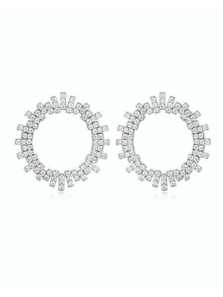 PAVE RAY EARRINGS - Silver
