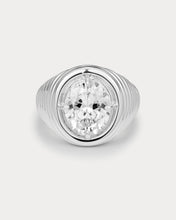 THE REVE RIDGED SIGNET RING - Silver