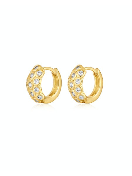 SIENNA STONE HOOPS - Gold