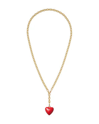 MINI HAPPY HEART NECKALCE - Red