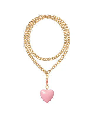 HAPPY HEART NECKLACE - Pink