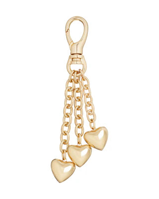 MINI PUFFY HEART BAG CHARM - Gold