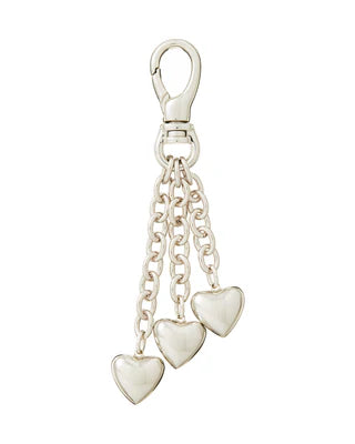 MINI PUFFY HEART BAG CHARM - Silver