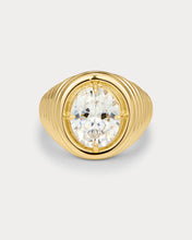 THE REVE RIDGED SIGNET RING - Gold