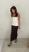 ALMA PENCIL SKIRT - Dark Espresso