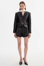 VALENTINA MICRO LEATHER BLAZER - Black