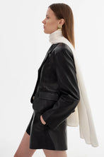 VALENTINA MICRO LEATHER BLAZER - Black