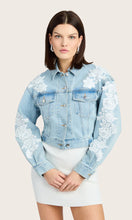 VALEX LACE COMBO DENIM JACKET - Ice Blue