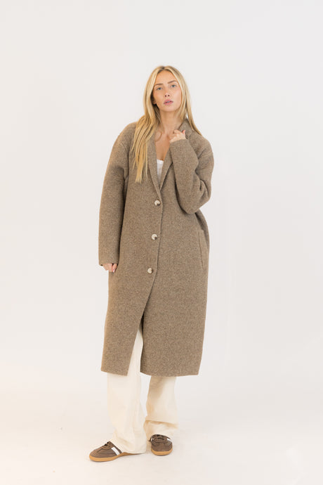 VICTORIA KNIT COAT - Diftwood