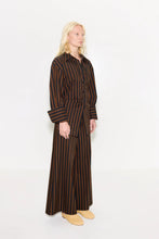 LOCH POPLIN BUTTON UP - Black/Brown