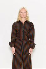 LOCH POPLIN BUTTON UP - Black/Brown