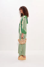 LOCH POPLIN BUTTON UP - Green Stripe