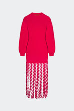 WALLIS KNIT FRINGE DRES - Cherry Red