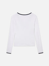 SPORTY V NECK TOP - White