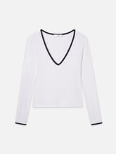 SPORTY V NECK TOP - White