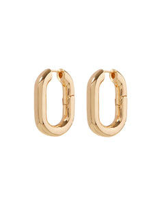 XL CHAIN LINK HOOPS - Gold