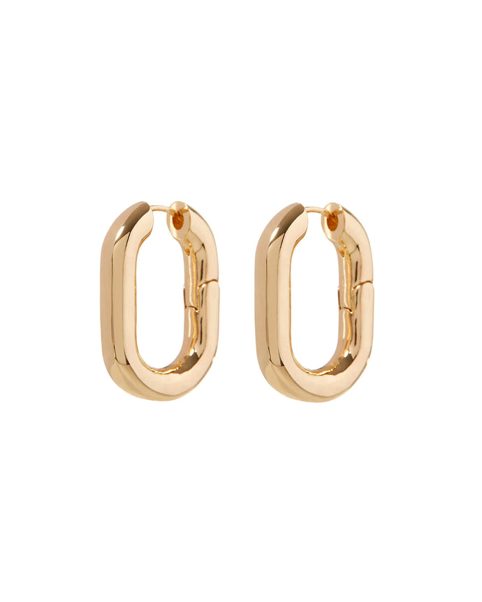 XL CHAIN LINK HOOPS - Gold