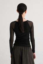 SHEER SLEEVE TOP - Black