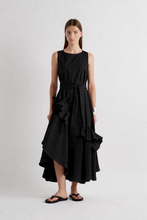 RUFFLE MAXI DRESS - Black