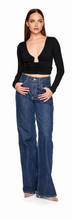 ANGLE WIRE GATHERED TOP - Black