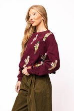 PLUM COCKTAIL SERVING NUTCRACKER SWEATSHIRT