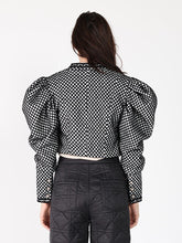 TEXTURED PUFF SLEEVE CROP JACKET