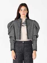 TEXTURED PUFF SLEEVE CROP JACKET