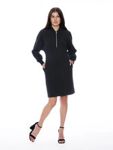 QUARTER ZIP DRESS - Black