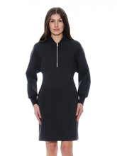 QUARTER ZIP DRESS - Black