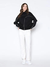 CROSSED ZIPPPER SWEATSHIRT - Black