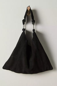 BOBBI SLOUCH SUEDE TOTE - Black