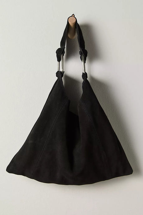 BOBBI SLOUCH SUEDE TOTE - Black