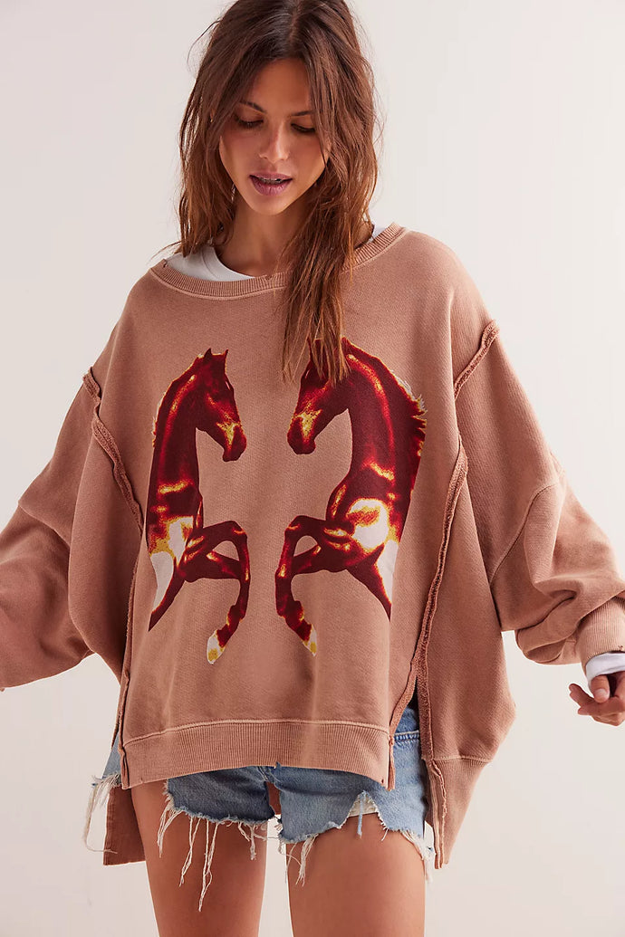 GRAPHIC CAMDEN SWEATER - Mirrored Horse