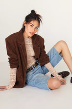 PAPER CUT VEGAN BLAZER - Brown Bear
